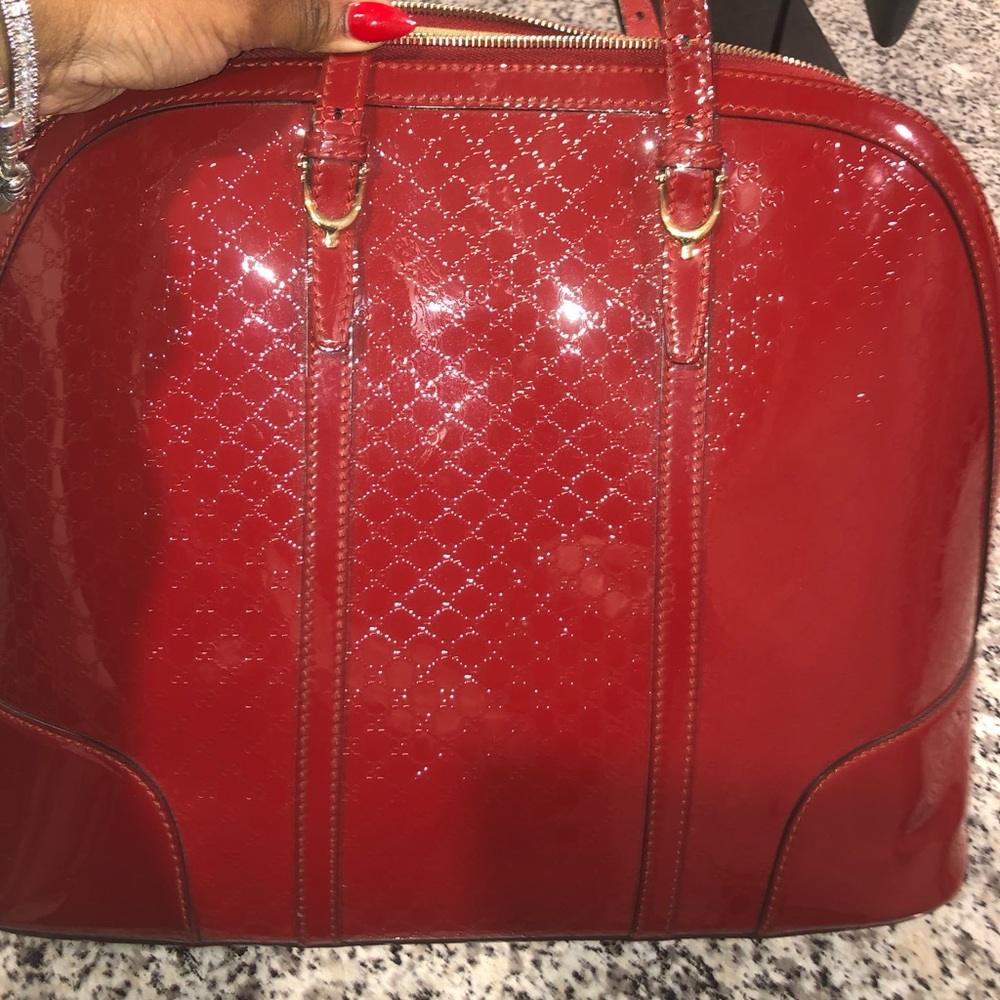 Gucci Microguccissima Large Top Handle Red Satchel